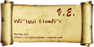 Völgyi Elemér névjegykártya